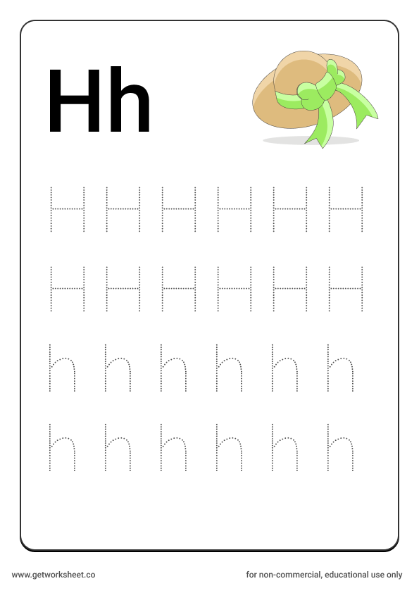 Letter h worksheet
